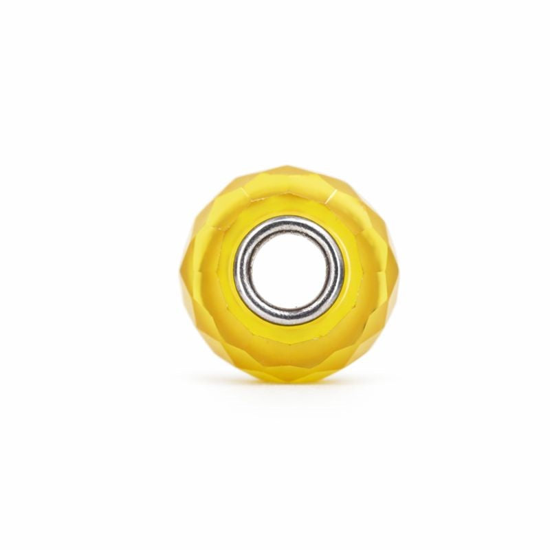 Sterling Silver Yellow Checkered CZ Bead Charm