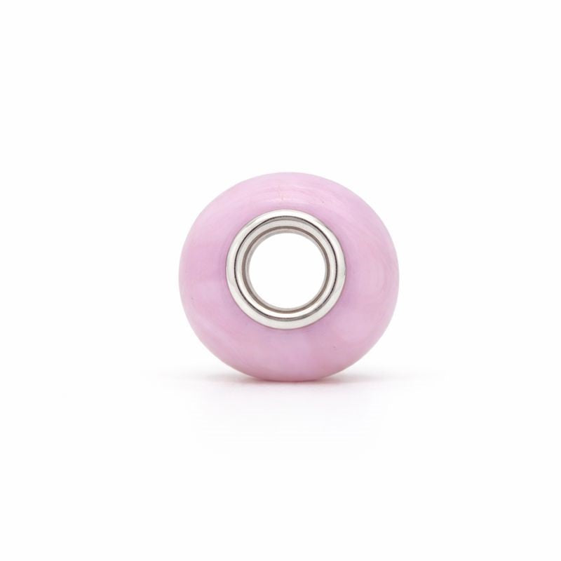 Sterling Silver Matte Pink Murano Glass Bead Charm