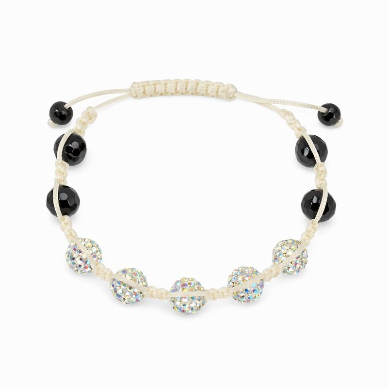Iridescent Swarovski® Crystal & Hematite Bead Macramé Adjustable Bracelet