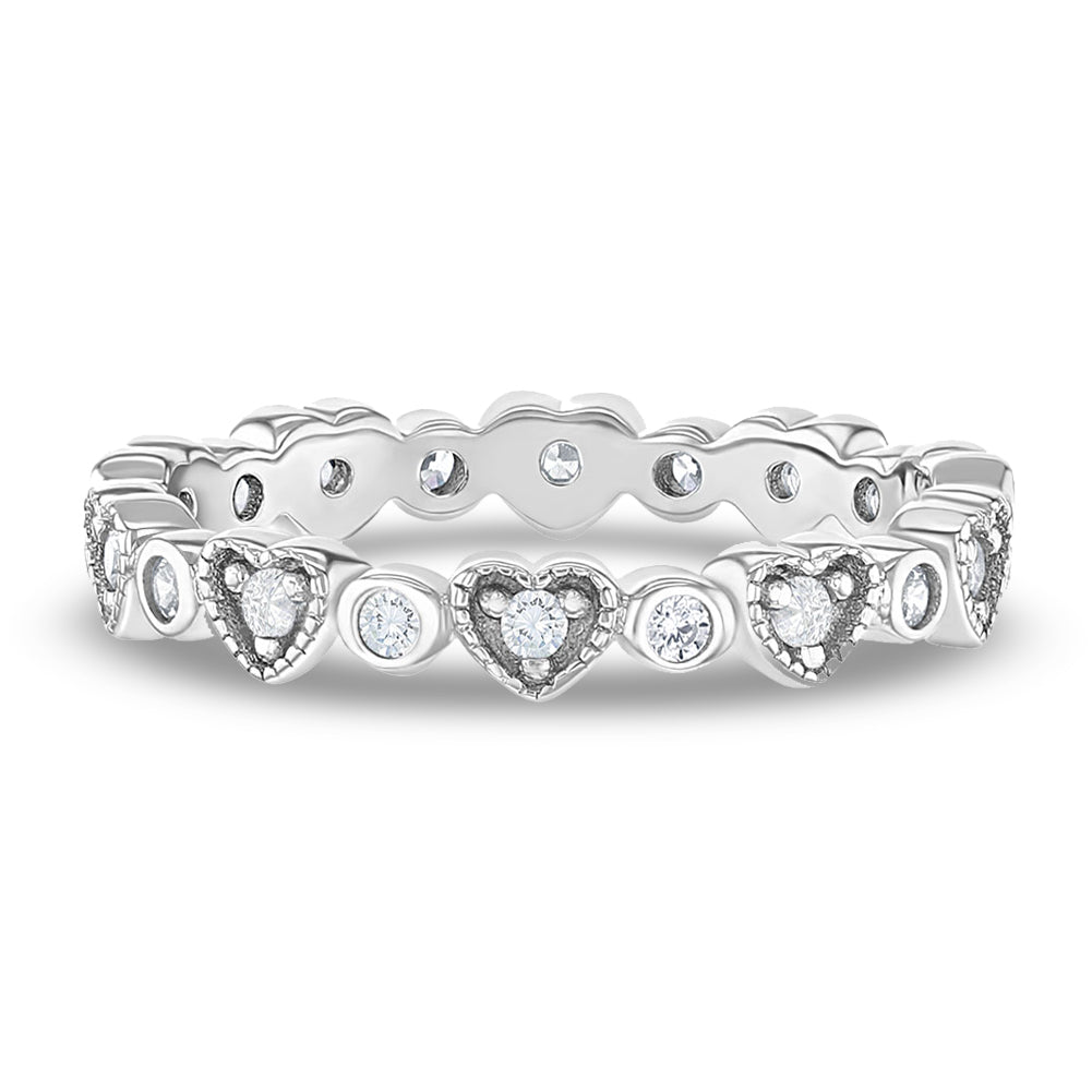 Sterling Silver Clear CZ Heart Children's Ring