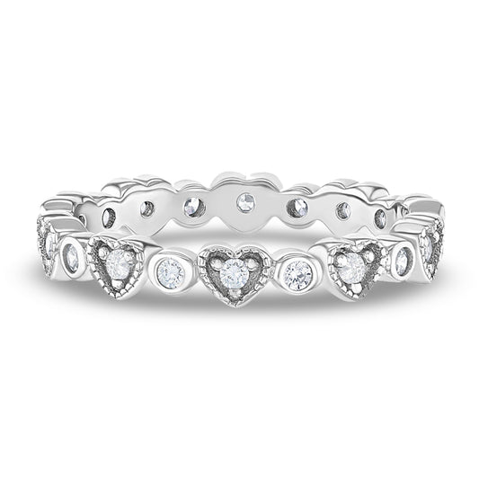 Sterling Silver Clear CZ Heart Children's Ring