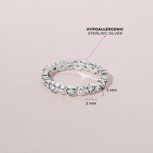 Sterling Silver Clear CZ Heart Children's Ring
