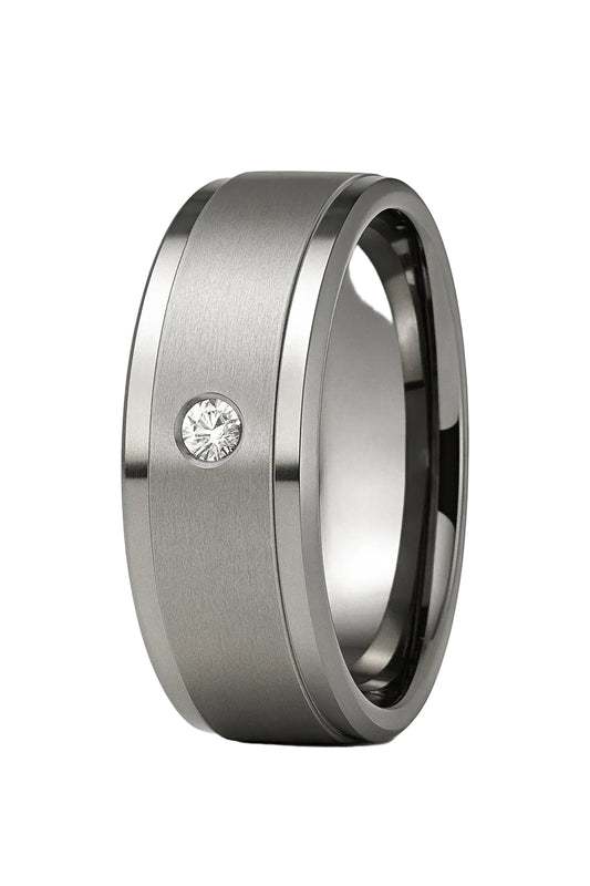 Tungsten 0.05 CTW Diamond Satin and High Polish Band