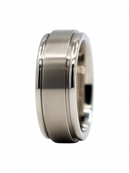 Titanium 7mm Satin & High Polish Band