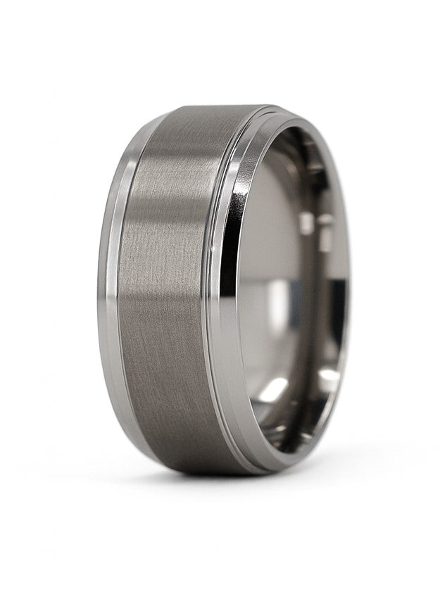 Tungsten Satin and High Polish Finish 10mm Band