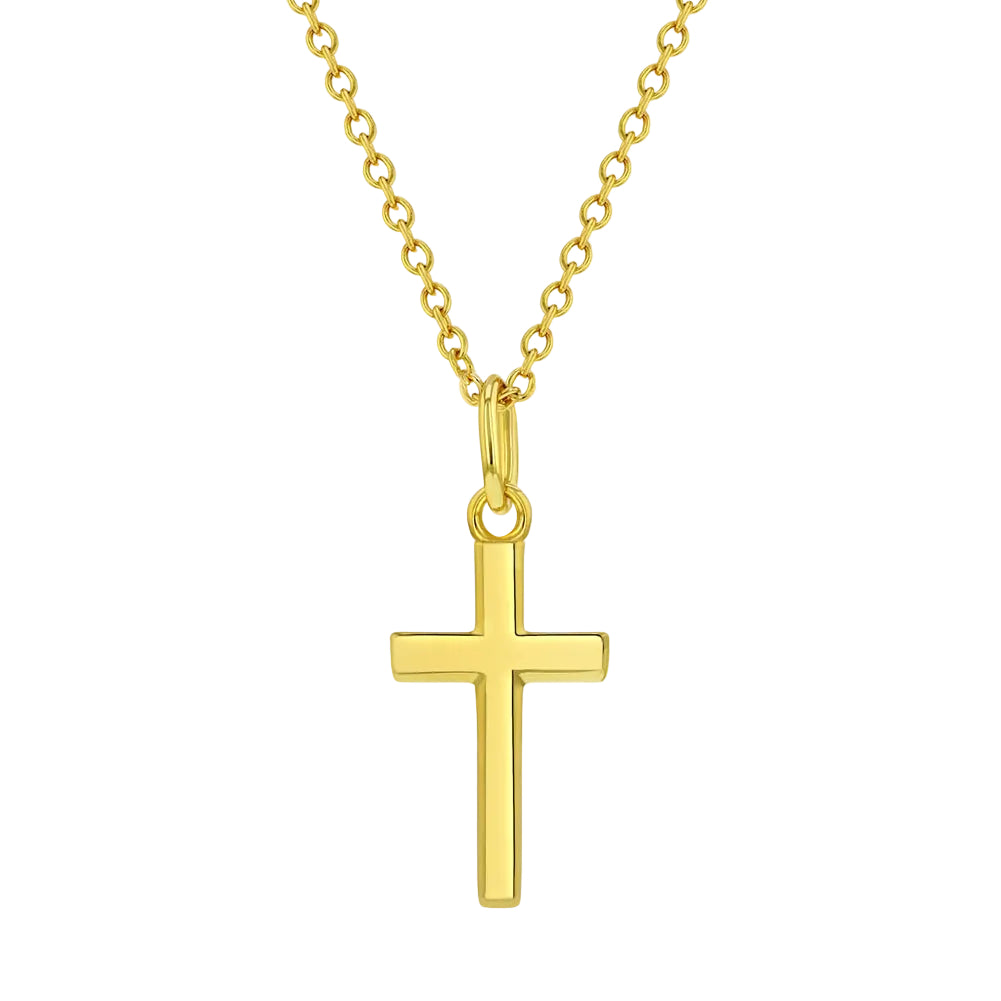Gold Plated 16mm Cross Children's 16" Necklace