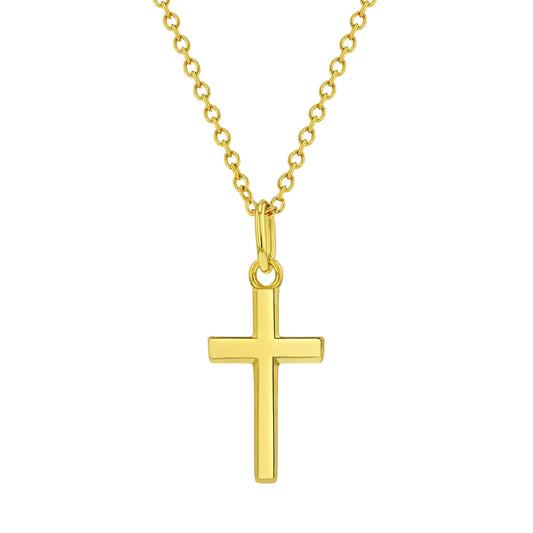 Gold Plated 16mm Cross Children's 16" Necklace