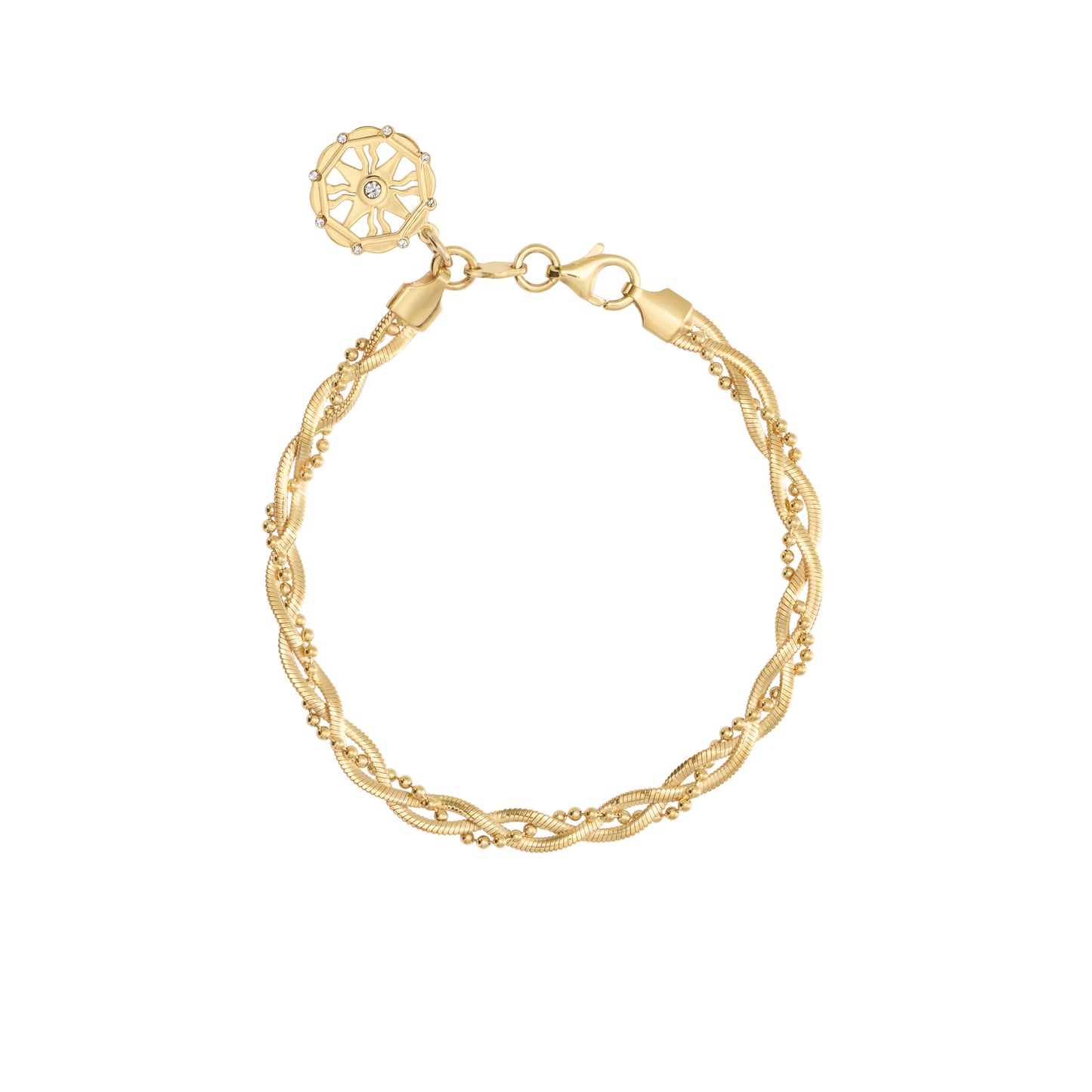 14K Gold Plated Braided Bracelet – 7.5"