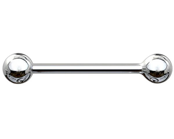 14K White Gold 14G Straight Barbell