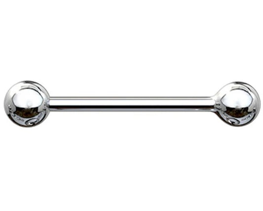 14K White Gold 14G Straight Barbell