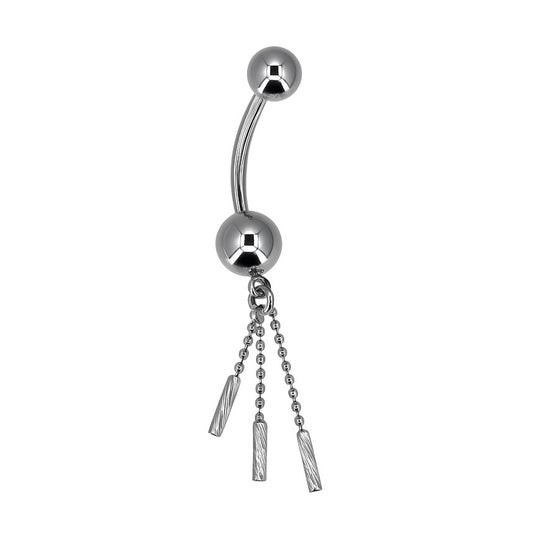 14K White Gold Dangle Navel Ring