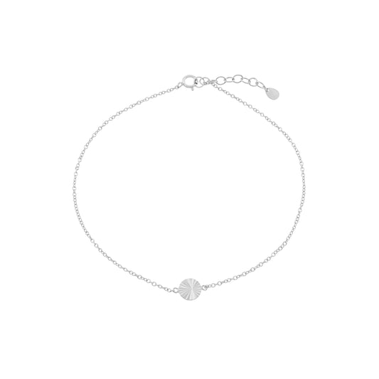 Sterling Silver Diamond-Cut Round Anklet