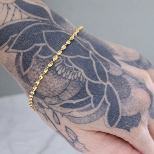14k Gold Plated Twist Chain Bracelet