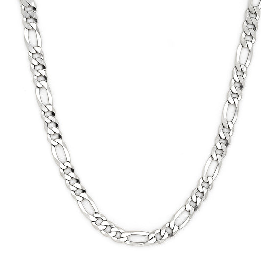 Rhodium Plated 100 Gauge Figaro Link 16" Chain