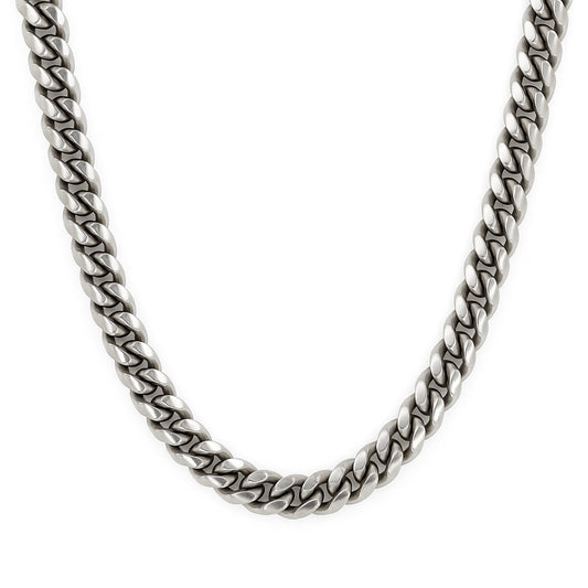 Rhodium Plated 6mm Miami Cuban Link 24" Chain