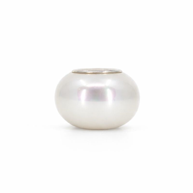 Sterling Silver White Matte Pearl Bead Charm
