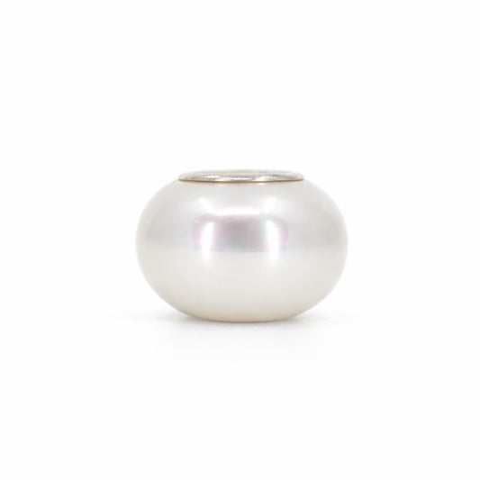 Sterling Silver White Matte Pearl Bead Charm